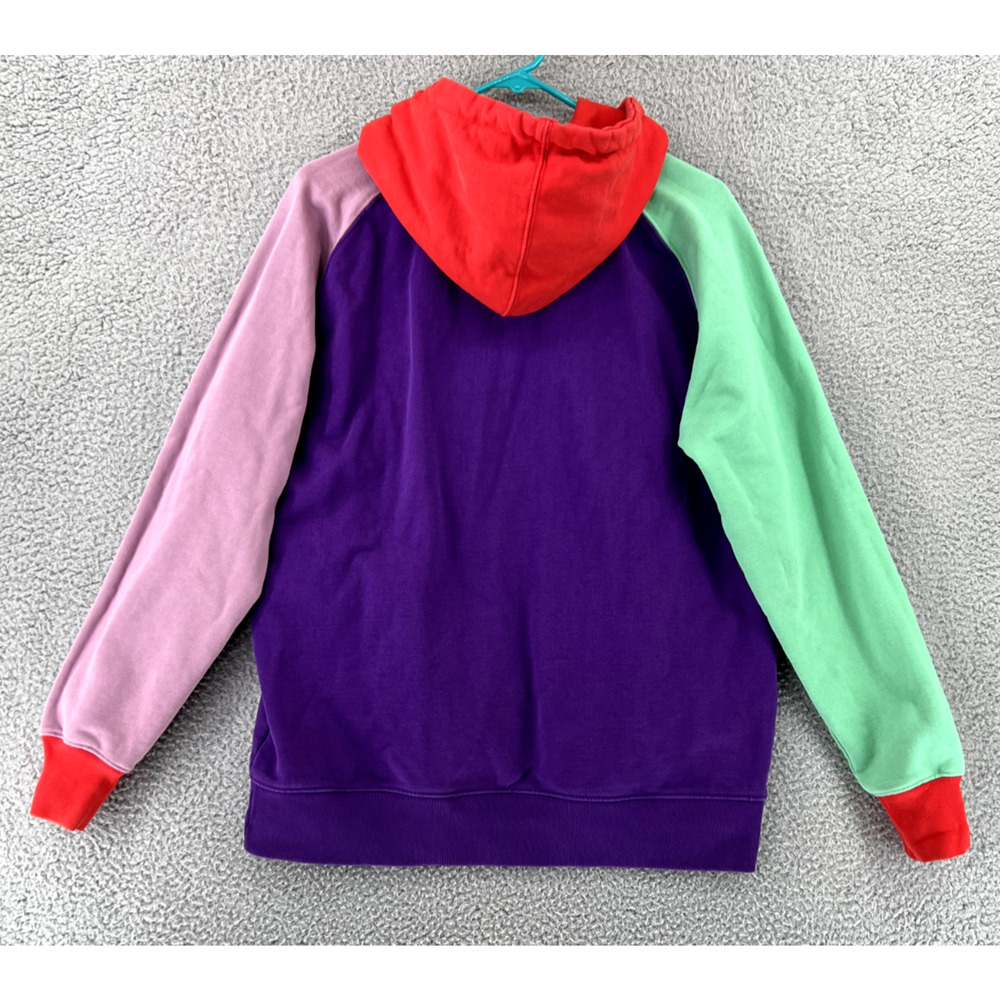 Teddy Fresh Sweater Mens Medium Hoodie Colorblock Purple Yellow Pink Casual READ - Picture 2 of 14